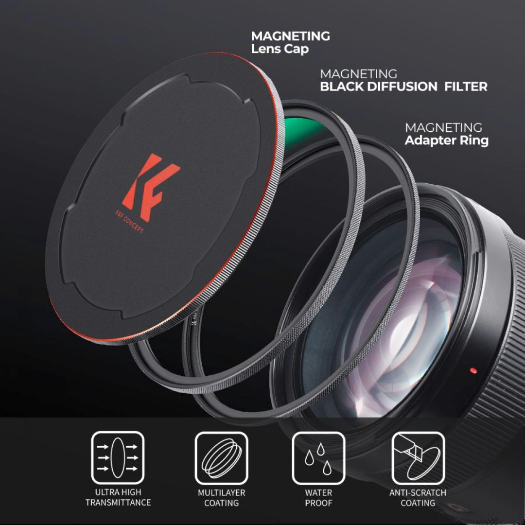K&F Concept 52mm Nano-X Magnetic Black Mist Filter 1/8 + Adapter Ring & Lens Cap SKU.1835 - 8